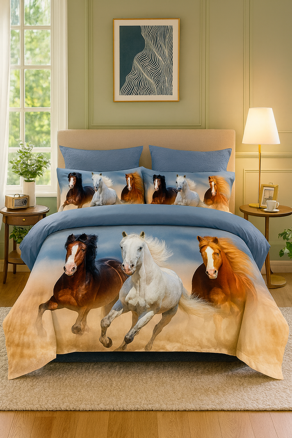 SABANAS QUEEN  3D 4 PIEZAS /  AJ0618